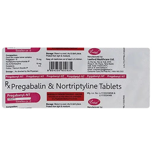 pregabanyl nt tablet 10's